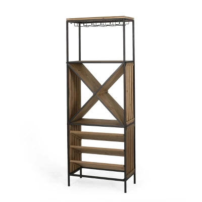 Fritsche Modern Industrial 47 Bottle Floor Wine Rack Natural/Black - Christopher Knight Home Fritsche Modern Industrial 47 Bottle Floor Wine Rack Natural/Black - Christopher Knight Home -Home Furn Store GUEST 00a7bfda 4b7f 4964 a6d5 930be6334c50