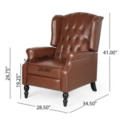 Walter Contemporary Tufted Recliner Cognac Brown/Dark Brown - Christopher Knight Home -Home Furn Store GUEST 0175adaf d4a5 4121 91d2 7f9bd9e8dad7