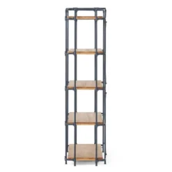 Yorktown 66.75" 5-Shelf Industrial Bookcase Brown - Christopher Knight Home 4 Yorktown 66.75" 5-Shelf Industrial Bookcase Brown - Christopher Knight Home -Home Furn Store GUEST 02bd812b 7003 4354 8b30 7144d71941a0