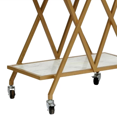 Chaves Handcrafted Modern Glam Marble Bar Cart Gold/White - Christopher Knight Home Chaves Handcrafted Modern Glam Marble Bar Cart Gold/White - Christopher Knight Home -Home Furn Store GUEST 03aee19b d9d1 4dc5 b258 452dd4299a06