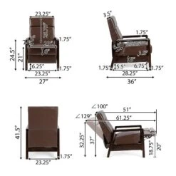 Fernhill Mid Century Modern Faux Leather Upholstered Pushback Recliner Dark Brown/Dark Espresso - Christopher Knight Home -Home Furn Store GUEST 072bf5e9 cb03 45c8 826a 9a769c3f0372