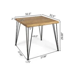 32" Maverick Square Industrial Dining Table Teak - Christopher Knight Home 5 32" Maverick Square Industrial Dining Table Teak - Christopher Knight Home -Home Furn Store GUEST 0ae04e35 1ff5 4382 8387 3db45f633dbc