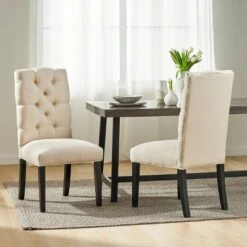 Set Of 2 Berlin Tufted Fabric Dining Chair Natural - Christopher Knight Home 5 Set Of 2 Berlin Tufted Fabric Dining Chair Natural - Christopher Knight Home -Home Furn Store GUEST 0db9eb6c 7150 47dd bf2c e19d7c29ce65