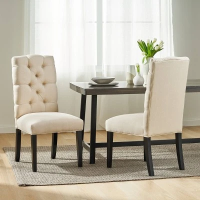 Set of 2 Berlin Tufted Fabric Dining Chair Natural - Christopher Knight Home Set Of 2 Berlin Tufted Fabric Dining Chair Natural - Christopher Knight Home -Home Furn Store GUEST 0db9eb6c 7150 47dd bf2c e19d7c29ce65