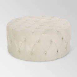 Orla Modern Glam Round Ottoman - Christopher Knight Home 5 Orla Modern Glam Round Ottoman - Christopher Knight Home -Home Furn Store GUEST 0f9dd358 63e3 4073 ba6d 9726005e749a