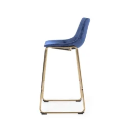 Cedric Modern Glam Velvet Counter Height Barstool Blue/Gold - Christopher Knight Home -Home Furn Store GUEST 1020e77f 1203 4981 944d 4f183a2c0d30