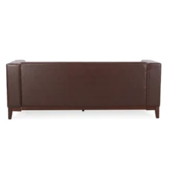 Raintree Mid Century Modern Faux Leather Tufted 3 Seater Sofa Dark Brown/Espresso - Christopher Knight Home -Home Furn Store GUEST 10635669 7404 4183 ad94 feb1f36702ad