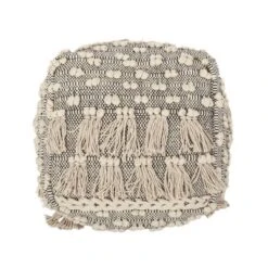 Hawley Handcrafted Boho Fabric Cube Pouf With Tassels Ivory - Christopher Knight Home -Home Furn Store GUEST 114c8768 5992 4d0b b5f6 6225ae06e6c2