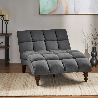 Kaniel Traditional Tufted Fabric Double Chaise - Christopher Knight Home Kaniel Traditional Tufted Fabric Double Chaise - Christopher Knight Home -Home Furn Store GUEST 1322791f 2038 4b67 a13f d1e17280c430