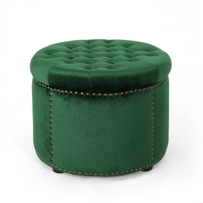 Tiernan Glam Velvet Tufted Ottoman - Christopher Knight Home Tiernan Glam Velvet Tufted Ottoman - Christopher Knight Home -Home Furn Store GUEST 1511b5d6 9da6 4a3b 9914 9af04560d101