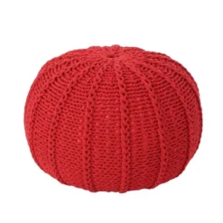 Corisande Knitted Cotton Pouf - Christopher Knight Home -Home Furn Store GUEST 175e6cc4 1d56 496c a966 2ce08c188a4e