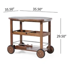 Cynthia Farmhouse Wooden Bar Cart Dark Oak Brown - Christopher Knight Home -Home Furn Store GUEST 183e02ad 3d4e 4be7 adf6 f25908437c9f