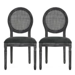 2pk Aquilla French Country Wood And Cane Upholstered Dining Chairs - Christopher Knight Home -Home Furn Store GUEST 19130bc2 bfe6 4b98 9945 ce983685e3ac