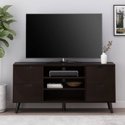 Doerun Mid-Century Modern Storage TV Stand for TVs up to 48" Dark Gray/Black - Christopher Knight Home Doerun Mid-Century Modern Storage TV Stand For TVs Up To 48" Dark Gray/Black - Christopher Knight Home -Home Furn Store GUEST 1d572fde 9622 49e2 94d9 9d3f8dca67f5