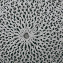 Hershel Modern Knitted Cotton Round Pouf - Christopher Knight Home -Home Furn Store GUEST 1defaf00 7bad 4164 a7ce f0829b9e3a16