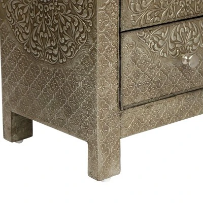 Deschutes Handcrafted Boho 3 Drawer Nightstand Silver - Christopher Knight Home Deschutes Handcrafted Boho 3 Drawer Nightstand Silver - Christopher Knight Home -Home Furn Store GUEST 1ec3383b 2d0b 40df 8c02 ed08a72b5a76