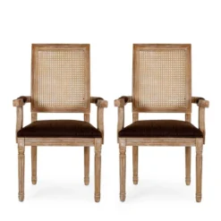 Set Of 2 Maria French Country Wood And Cane Upholstered Dining Chairs - Christopher Knight Home 19 Set Of 2 Maria French Country Wood And Cane Upholstered Dining Chairs - Christopher Knight Home -Home Furn Store GUEST 2154aac1 b791 4b59 ba39 992253dc9a9f