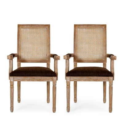 Set of 2 Maria French Country Wood and Cane Upholstered Dining Chairs - Christopher Knight Home Set Of 2 Maria French Country Wood And Cane Upholstered Dining Chairs - Christopher Knight Home -Home Furn Store GUEST 2154aac1 b791 4b59 ba39 992253dc9a9f