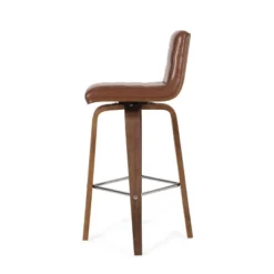 2pc Hargis Mid Century Modern Channel Stitch Bentwood Swivel Counter Height Barstools - Christopher Knight Home -Home Furn Store GUEST 21657aaa 1114 448f 916c cba497d9b7d7