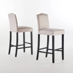 Set Of 2 Darren Contemporary Upholstered Barstools With Nailhead Trim - Christopher Knight Home -Home Furn Store GUEST 219a1825 ad82 405e a09f 3fe3dccd1c78