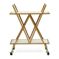 Chaves Handcrafted Modern Glam Marble Bar Cart Gold/White - Christopher Knight Home 8 Chaves Handcrafted Modern Glam Marble Bar Cart Gold/White - Christopher Knight Home -Home Furn Store GUEST 231c5a4c e189 42e8 a921 1068187ff787