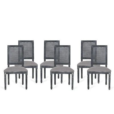 Set of 6 Regina French Country Wood and Cane Upholstered Dining Chairs - Christopher Knight Home Set Of 6 Regina French Country Wood And Cane Upholstered Dining Chairs - Christopher Knight Home -Home Furn Store GUEST 23ff173b f4f4 46c3 95aa 992f09598fb4