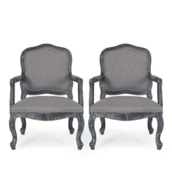 Set Of 2 Andrea French Country Wood Upholstered Dining Armchairs - Christopher Knight Home 15 Set Of 2 Andrea French Country Wood Upholstered Dining Armchairs - Christopher Knight Home -Home Furn Store GUEST 248240de c6a5 459f 8bd4 afe246285b49