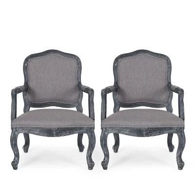 Set of 2 Andrea French Country Wood Upholstered Dining Armchairs - Christopher Knight Home Set Of 2 Andrea French Country Wood Upholstered Dining Armchairs - Christopher Knight Home -Home Furn Store GUEST 248240de c6a5 459f 8bd4 afe246285b49