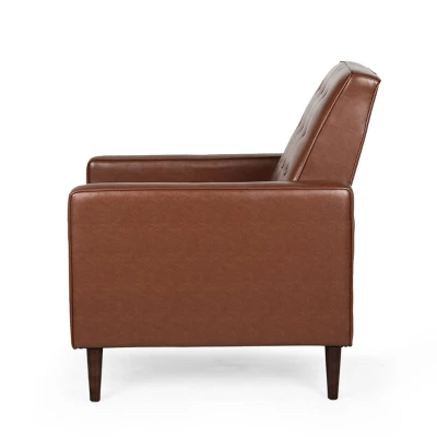Mervynn Mid-Century Modern Button Tufted Recliner Cognac Brown/Dark Espresso - Christopher Knight Home Mervynn Mid-Century Modern Button Tufted Recliner Cognac Brown/Dark Espresso - Christopher Knight Home -Home Furn Store GUEST 24e8c7f6 6d02 47b7 a9d5 9f175cee1b3e