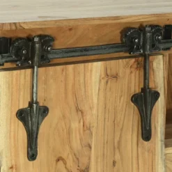 Laymon Modern Industrial Handcrafted Acacia Wood Live Edge Sideboard With Sliding Door Natural/Black - Christopher Knight Home -Home Furn Store GUEST 267c7892 4283 4a07 942d 87bc7956bbab