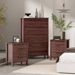 3pc Olimont Contemporary Dresser And Nightstand Set Walnut - Christopher Knight Home 6 3pc Olimont Contemporary Dresser And Nightstand Set Walnut - Christopher Knight Home -Home Furn Store GUEST 27d00186 ce46 4319 94b2 d6e74fea92b6