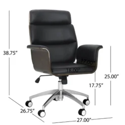Cannonade Mid Century Modern Swivel Office Chair Black/Gray - Christopher Knight Home -Home Furn Store GUEST 2a014826 36d3 4f11 9f4e 05545a4c29a6