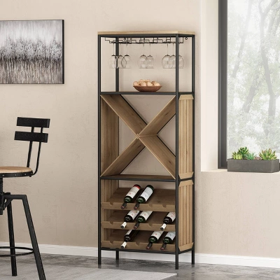 Fritsche Modern Industrial 47 Bottle Floor Wine Rack Natural/Black - Christopher Knight Home Fritsche Modern Industrial 47 Bottle Floor Wine Rack Natural/Black - Christopher Knight Home -Home Furn Store GUEST 2a58b696 1c4d 47a1 8466 0115c6e46e00