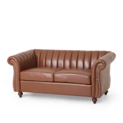 Glenmont Contemporary Channel Stitch Loveseat With Nailhead Trim - Christopher Knight Home -Home Furn Store GUEST 2e075eaa dd43 4bf6 b47f 209d08d9900c