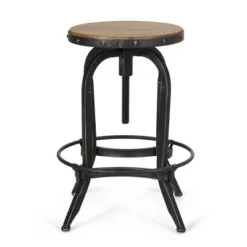 2pc Farmdale Industrial Firwood Adjustable Height Swivel Counter Height Barstools Antique Natural/Pewter - Christopher Knight Home -Home Furn Store GUEST 2ea1652e 6ade 4832 b213 d35059bc5c47