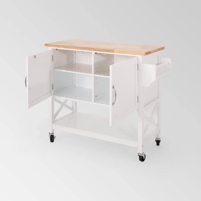 Finzer Farmhouse Kitchen Cart White - Christopher Knight Home Finzer Farmhouse Kitchen Cart White - Christopher Knight Home -Home Furn Store GUEST 2f0203e4 80e9 4e3c bd02 a7874749283b