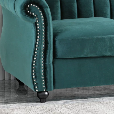 Bowie Modern Glam Velvet Sofa Teal - Christopher Knight Home Bowie Modern Glam Velvet Sofa Teal - Christopher Knight Home -Home Furn Store GUEST 31367f62 32a4 4728 a2f3 23a0eab185fa