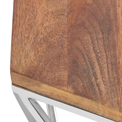 Cowger Rustic Glam Handcrafted Mango Wood Side Table Walnut/Polished Nickel - Christopher Knight Home Cowger Rustic Glam Handcrafted Mango Wood Side Table Walnut/Polished Nickel - Christopher Knight Home -Home Furn Store GUEST 33bbe6c0 c584 4c9b abd7 bbcb1250f754