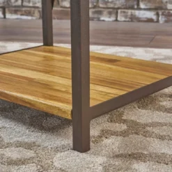 Roney 17" Bookcase With Rustic Metal Finished Iron Accents - Natural - Christopher Knight Home -Home Furn Store GUEST 3589ba7a e5fe 4bad 8d7c 5fd8ace91724