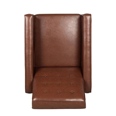 Mervynn Mid-Century Modern Button Tufted Recliner Cognac Brown/Dark Espresso - Christopher Knight Home Mervynn Mid-Century Modern Button Tufted Recliner Cognac Brown/Dark Espresso - Christopher Knight Home -Home Furn Store GUEST 35aabef8 04db 44fe a0f6 ea4044265993