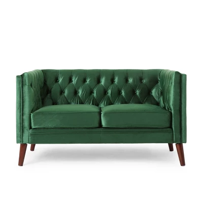 Holasek Contemporary Velvet Upholstered Tufted Loveseat - Christopher Knight Home Holasek Contemporary Velvet Upholstered Tufted Loveseat - Christopher Knight Home -Home Furn Store GUEST 39b0693e 270c 4280 8672 f449c8b77006