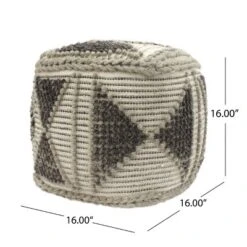 Tamsin Boho Handcrafted Cube Pouf Gray/Ivory - Christopher Knight Home -Home Furn Store GUEST 3c117a0e 371e 4f95 b3c8 4ec9cc108d29