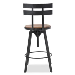 Set Of 2 Alanis Modern Industrial Firwood Adjustable Height Swivel Barstools Natural/Black Brushed Silver - Christopher Knight Home -Home Furn Store GUEST 3f014a11 9055 40f8 bdae 732a11a4f142