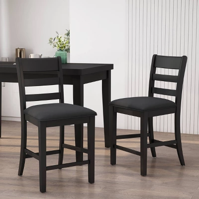 2pc Benner Farmhouse Upholstered Wood Counter Height Barstools Black - Christopher Knight Home 2pc Benner Farmhouse Upholstered Wood Counter Height Barstools Black - Christopher Knight Home -Home Furn Store GUEST 3f156b27 c955 4182 97bb 65ea4bf0fdca