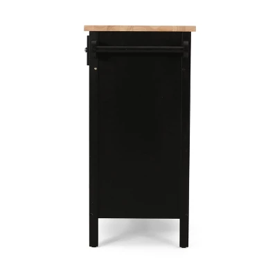 Byway Contemporary Kitchen Cart with Wheels Black/Natural - Christopher Knight Home Byway Contemporary Kitchen Cart With Wheels Black/Natural - Christopher Knight Home -Home Furn Store GUEST 3fba8a50 be48 4b3e a424 f99e40a00221