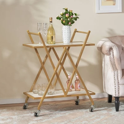 Chaves Handcrafted Modern Glam Marble Bar Cart Gold/White - Christopher Knight Home Chaves Handcrafted Modern Glam Marble Bar Cart Gold/White - Christopher Knight Home -Home Furn Store GUEST 41feebe4 fc02 4b64 9e82 372620794a53