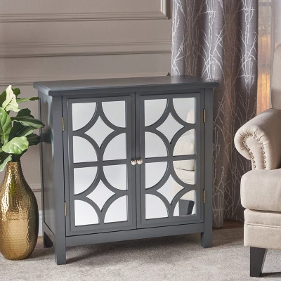 Melora Fir Wood Cabinet with Mirrored Doors Charcoal Gray - Christopher Knight Home Melora Fir Wood Cabinet With Mirrored Doors Charcoal Gray - Christopher Knight Home -Home Furn Store GUEST 433ec547 ae22 4b84 a091 ef8be56ef2d4
