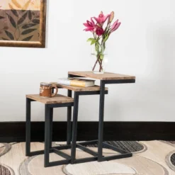 Tohono Nesting Tables Antique Firwood (Set Of 3) - Christopher Knight Home -Home Furn Store GUEST 478bf65a 4e40 426f b727 9e2bae608b60