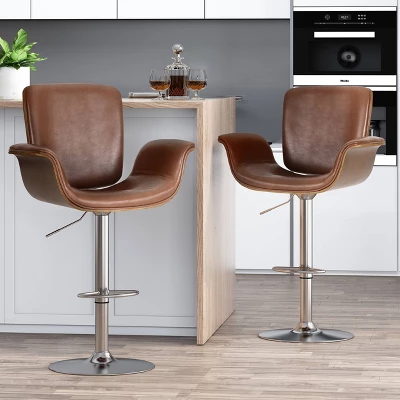 2pc Romer Mid Century Modern Bentwood Adjustable Swivel Counter Height Barstools - Christopher Knight Home 2pc Romer Mid Century Modern Bentwood Adjustable Swivel Counter Height Barstools - Christopher Knight Home -Home Furn Store GUEST 48414f12 2b6a 40d8 960f 754e9940d67a
