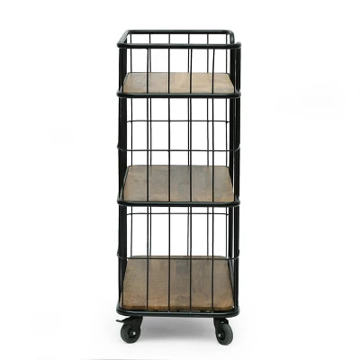 Colwill Modern Industrial Handcrafted Mango Wood Kitchen Cart with Wheels Natural/Black - Christopher Knight Home Colwill Modern Industrial Handcrafted Mango Wood Kitchen Cart With Wheels Natural/Black - Christopher Knight Home -Home Furn Store GUEST 4958d289 91d5 4028 9b57 bbd7d2e5e7dc